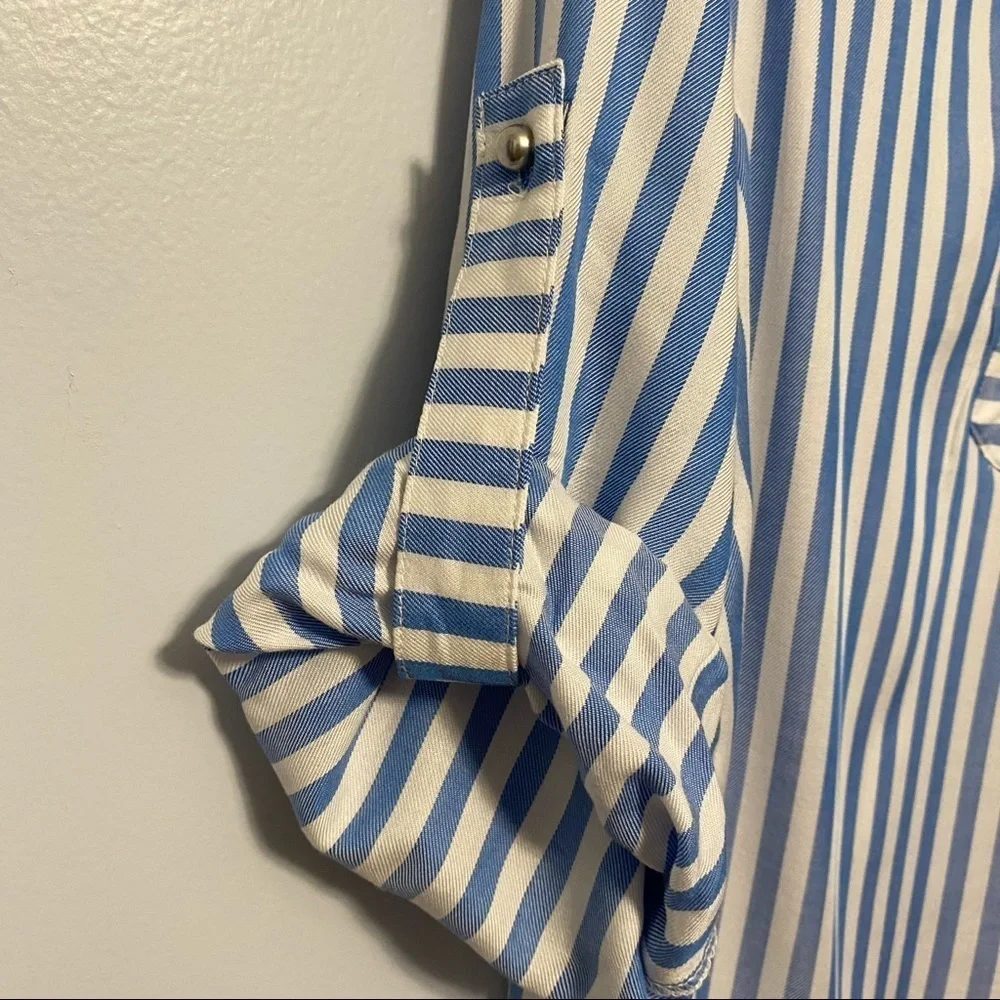 Ruby Rd. Women’s Blue & White Striped Blouse  Size M New With Tags - Picture 5 of 15